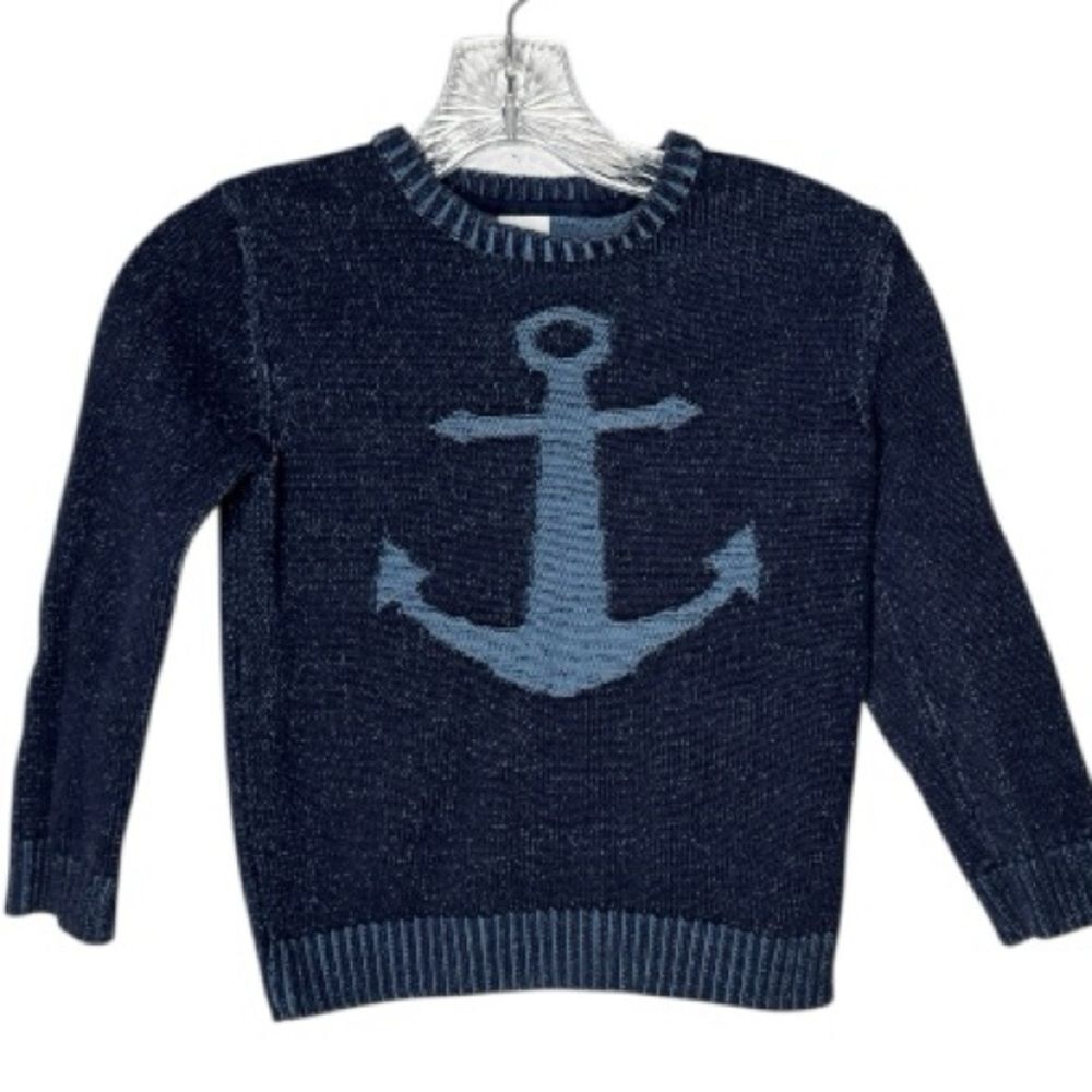 Gymboree Navy Blue Anchor Ribbed Knit Sweater. Size 5-6.